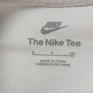 T-Shirt Nike Femme Blanc - Grand Logo Argenté & Violet - Taille S - État Neuf