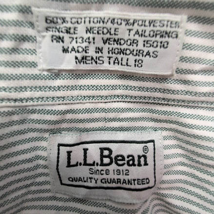 Chemise L.L. Bean verte à rayures manches courtes taille XXL #84e