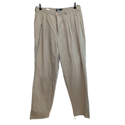 Pantalon Chino Polo Ralph Lauren W33 L34 Crème À Pinces 100% Coton