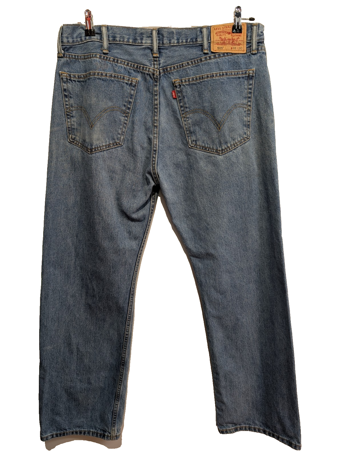 Jean Levi's 505 Regular Fit Vintage Homme W38 L30 Bleu Denim Classic Straight