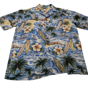 Chemise hawaïenne Royal Creations Made in Hawaii palmiers taille M #654h