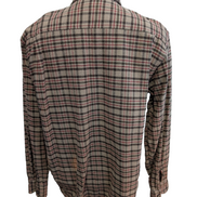 Chemise WRANGLER Flanelle T.L - Carreaux Marron Kaki Rouge 100% Coton