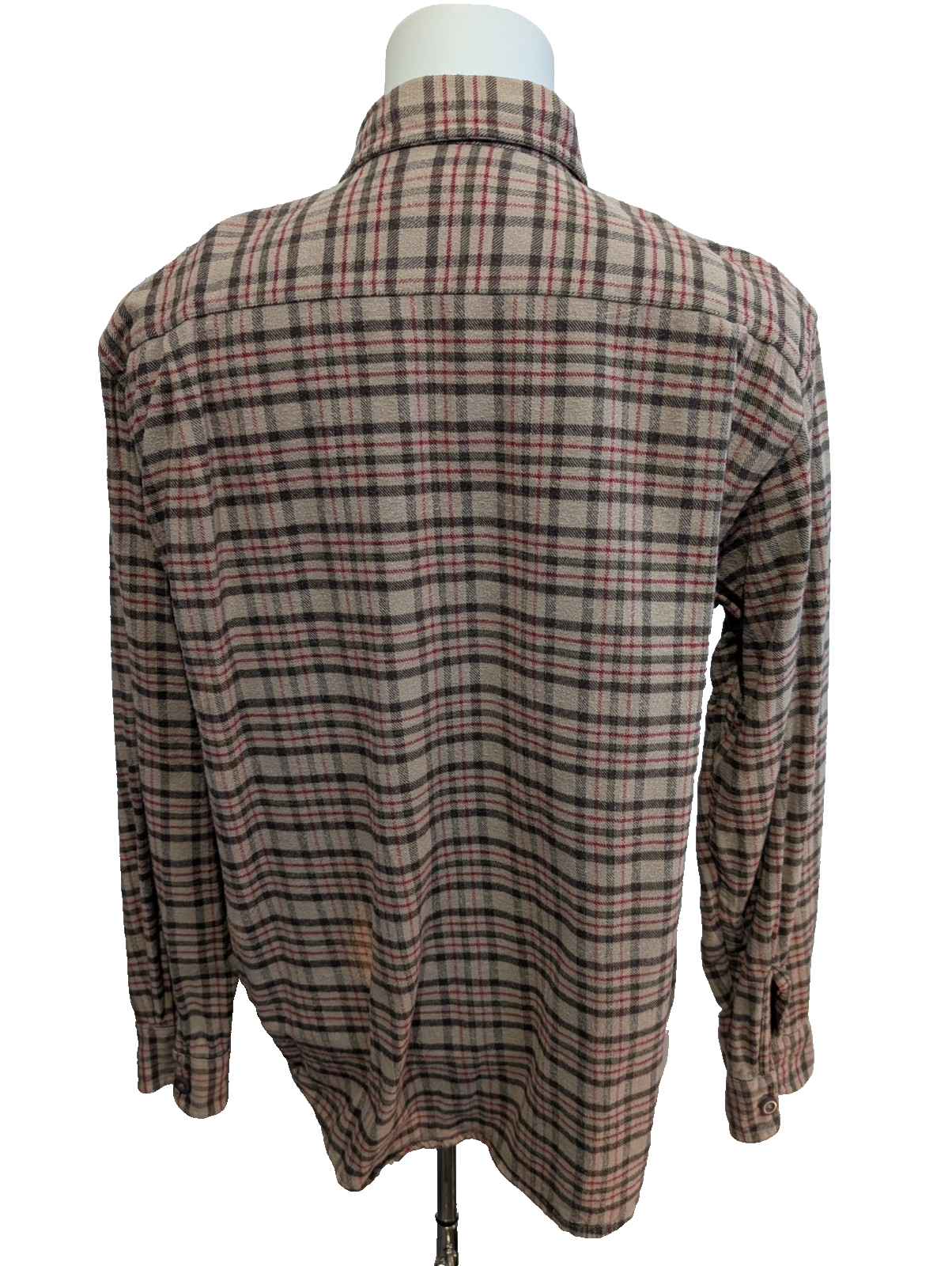 Chemise WRANGLER Flanelle T.L - Carreaux Marron Kaki Rouge 100% Coton