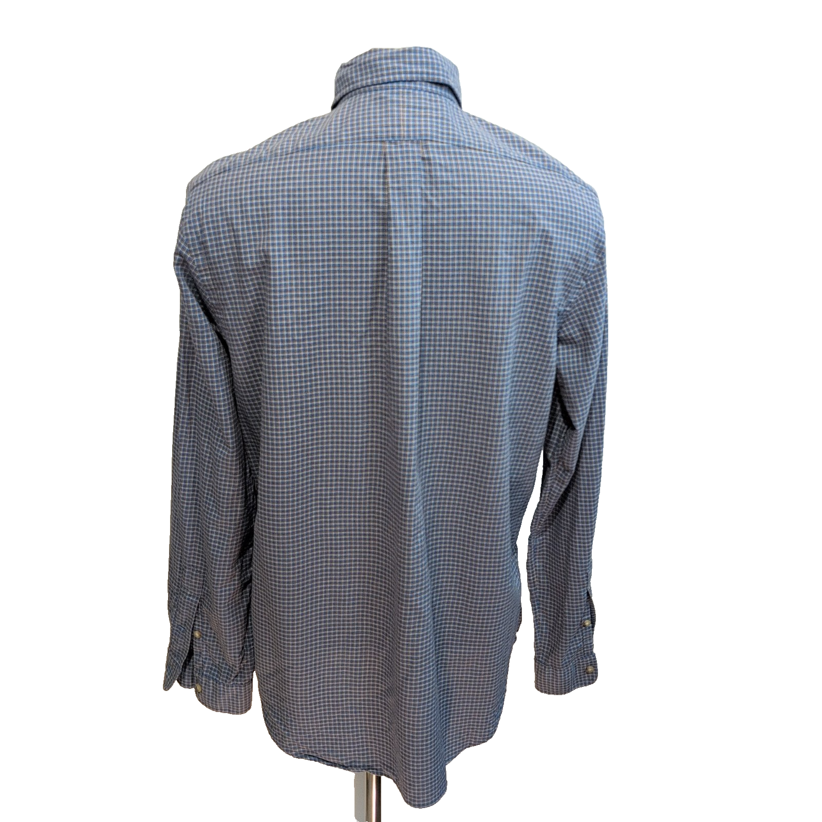 Chemise Ralph Lauren L Carreaux Bleu Marron Logo Bordeaux Boutons marbrés