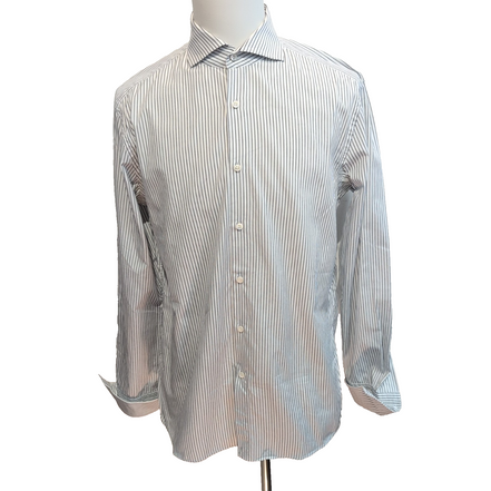 Chemise HUGO BOSS 100% Coton XL Slim Fit Blanche Poignets Mousquetaires