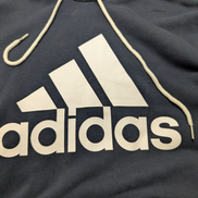 ➜ Sweat à Capuche Adidas - Grand Logo Blanc - Marine - Taille M