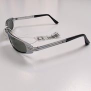 Lunettes de soleil Y2K Branche large Métal chromé Rectangulaire Cyber Steampunk