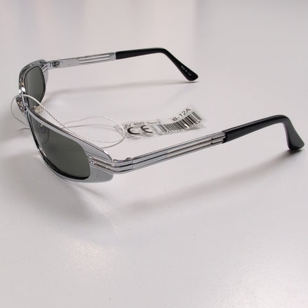 Lunettes de soleil Y2K Branche large Métal chromé Rectangulaire Cyber Steampunk
