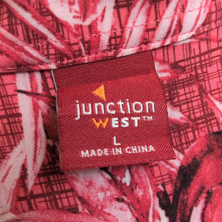 Chemise Hawaïenne Junction West Rayonne Rouge Floral L