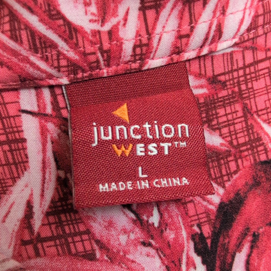 Chemise Hawaïenne Junction West Rayonne Rouge Floral L
