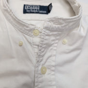 Chemise Polo Ralph Lauren L Col Officier Blanc Poches Rabat Sans Logo Modifiée