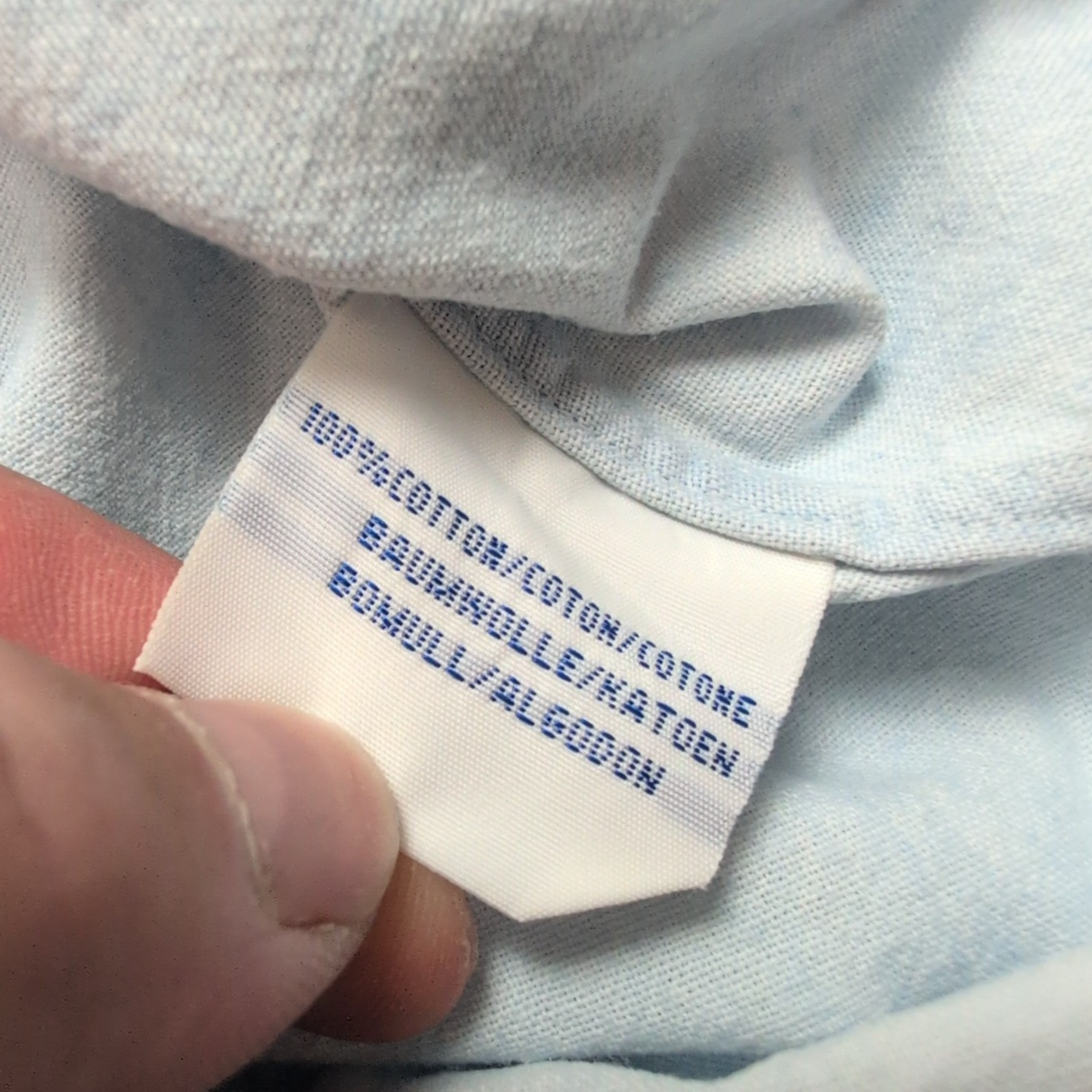 Chemise Jean Polo Ralph Lauren L Vintage Bleu Clair Made in Singapore