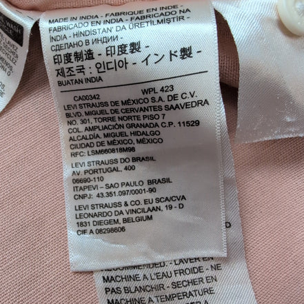 Chemise LEVI'S Homme XXL Saumon Mélange Coton et Lin Manches Courtes Poche
