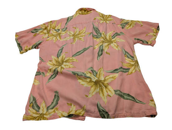 Chemise hawaïenne rose Hilo Hattie made in Hawaii taille M