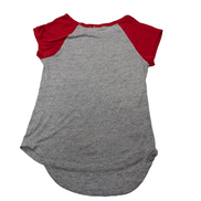 T-Shirt Fille DISNEY Minnie Mouse 2019 Manches Raglan Gris Rouge Taille 7 ans