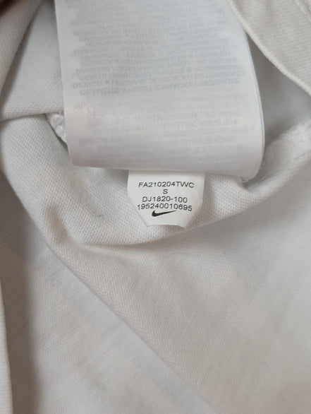 T-Shirt Nike Femme Blanc - Grand Logo Argenté & Violet - Taille S - État Neuf