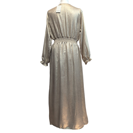 Robe Season M Champagne Brillante Manches Longues Neuve Étiquette