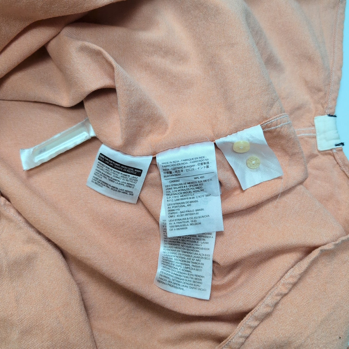 Chemise Levi’s Saumon Slim Fit Manches Longues Taille L