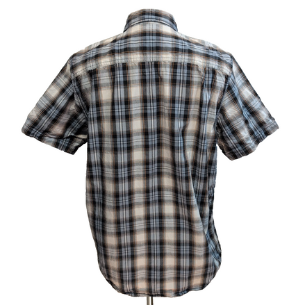 Chemise Carhartt L Bleu Carreaux 100% Coton Manches Courtes 3 Poches