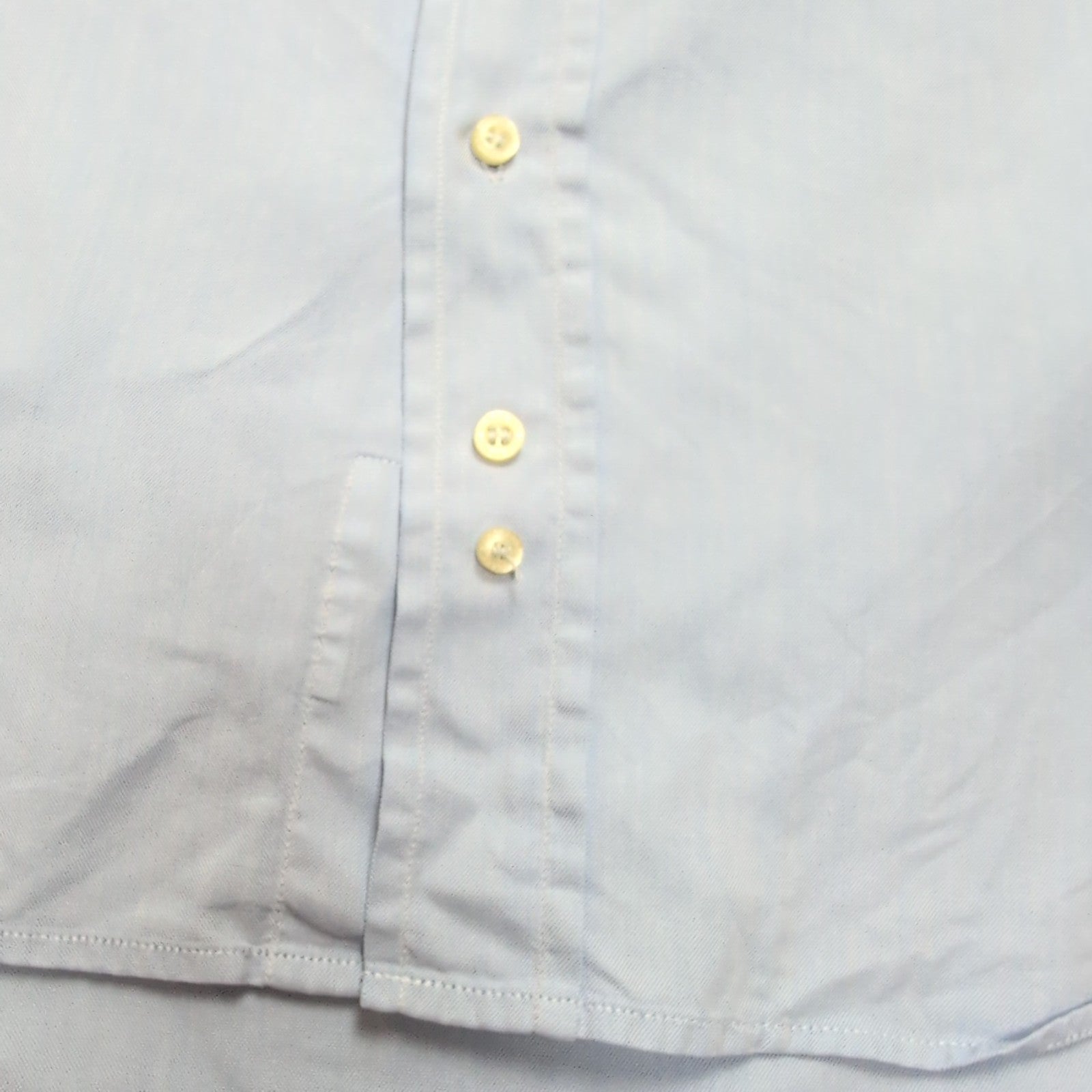 Chemise Burberry L/XL Bleu Clair Logo Brodé Boutons Gravés Coton Manches longues