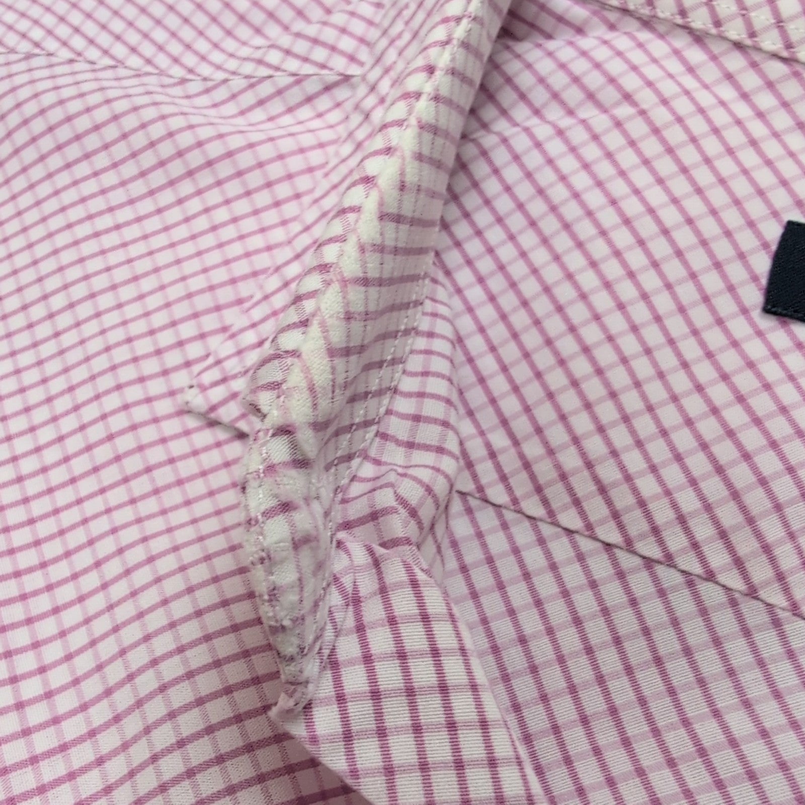 Chemise BURBERRY 100% Coton Rose Fuchsia L Logo Brodé Manches Longues