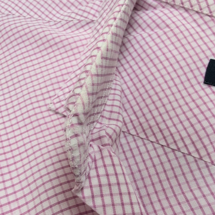 Chemise BURBERRY 100% Coton Rose Fuchsia L Logo Brodé Manches Longues