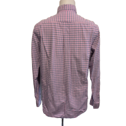 Chemise Ralph Lauren L Rose Carreaux Bleus Oxford Button Down Logo Marron