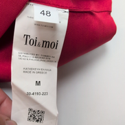 Haut Toi & Moi Femme M Rouge Satiné Crop Top Bretelles Zip Doré Neuf