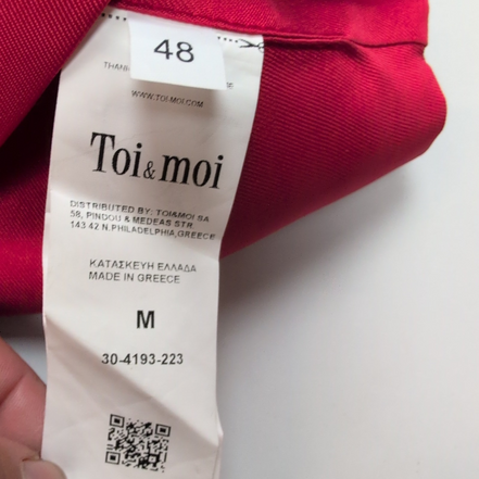 Haut Toi & Moi Femme M Rouge Satiné Crop Top Bretelles Zip Doré Neuf