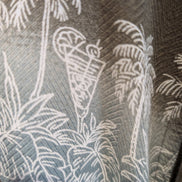 Chemise Hawaïenne Moda Campia L Rayonne Marron Cocktails Palmiers Vintage