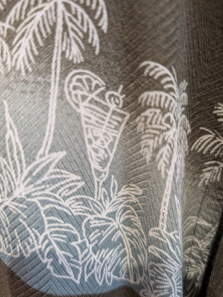 Chemise Hawaïenne Moda Campia L Rayonne Marron Cocktails Palmiers Vintage