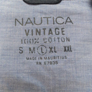 Chemise Nautica L Bleue Rayures 2 Poches 100% Coton Manches Longues