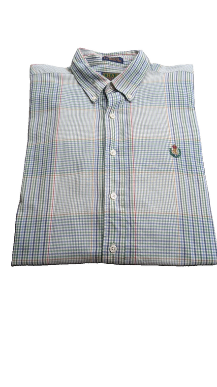 Chemise Chaps Ralph Lauren L carreaux Made in USA shirt button down écusson