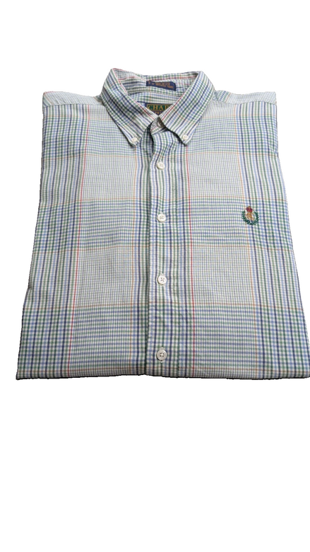 Chemise Chaps Ralph Lauren L carreaux Made in USA shirt button down écusson