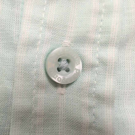 Chemise Patagonia L vert pâle rayures coton bio manches courtes