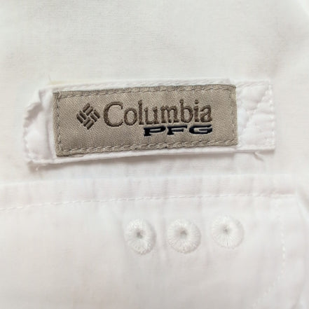 Chemise COLUMBIA PFG Homme XL Blanche Manches Courtes 4 Poches Texas A&M