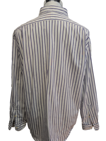 Chemise Ralph Lauren Shirt Golf L Lowell Sport Rayée Violet Two-Ply Coton