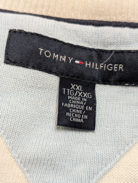 Pull Tommy Hilfiger Homme Col V Losanges Arlequin - Taille 3XL (XXL TG)