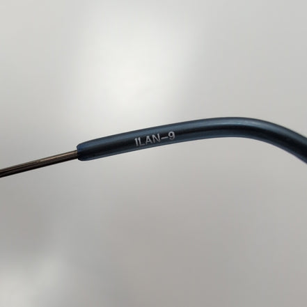 Lunettes de soleil Y2K Branche fine Sans Monture Ovale Bleu Métal Noir