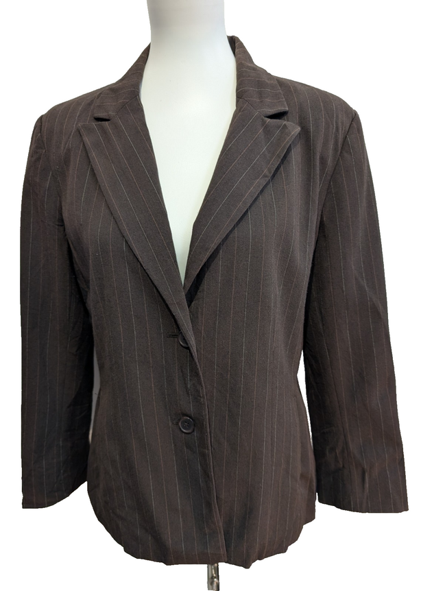 Veste Blazer Rafaella femme marron à rayures taille M 10