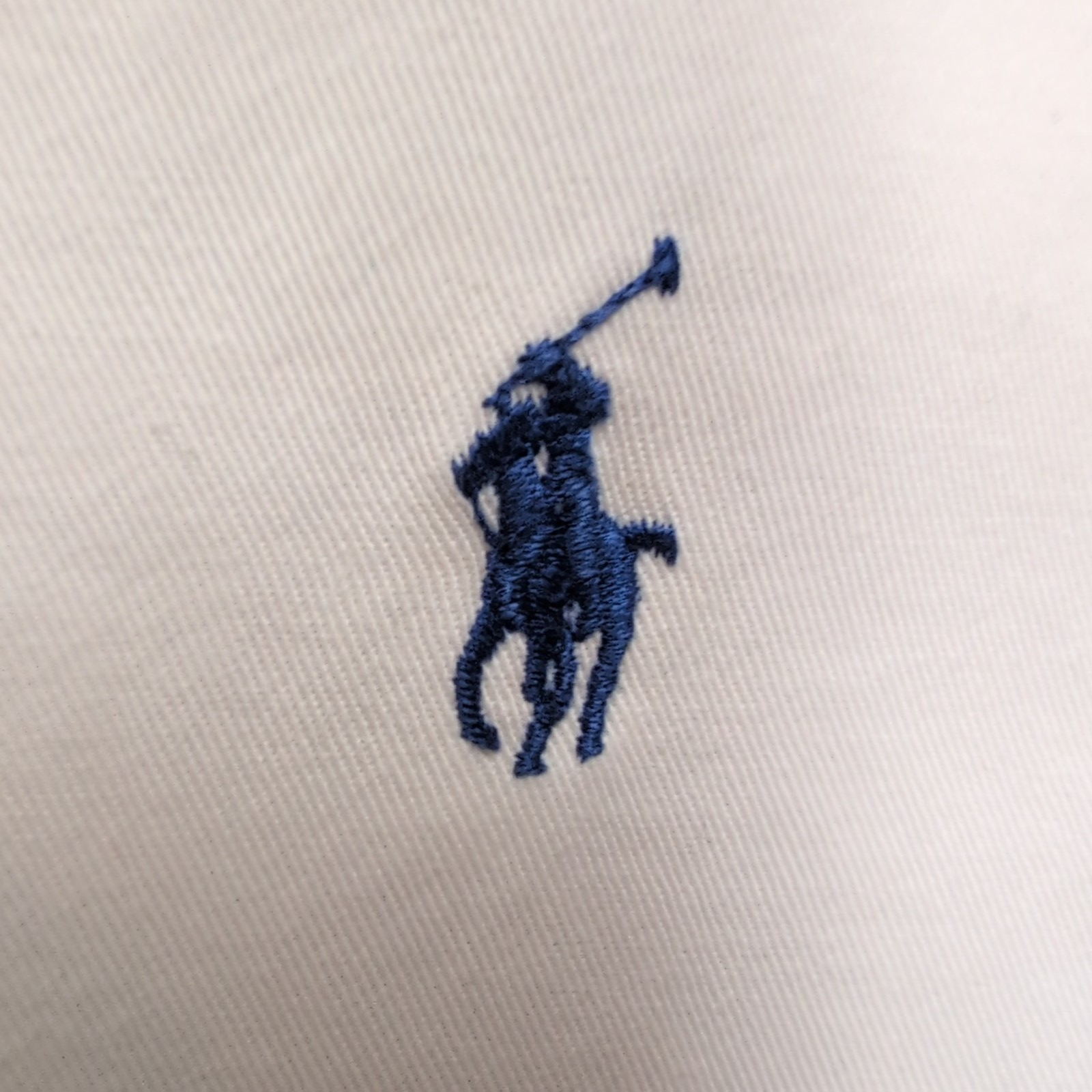 Chemise Ralph Lauren XL Vintage Blanche Coton Lourd Logo Bleu