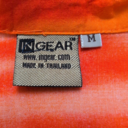 Chemise Hawaïenne IN GEAR M Rayonne Orange Palmiers Surf Manches Courtes