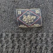 Pull Tommy Hilfiger Vintage Bleu Marine Col Rond Coton Épais - Taille M