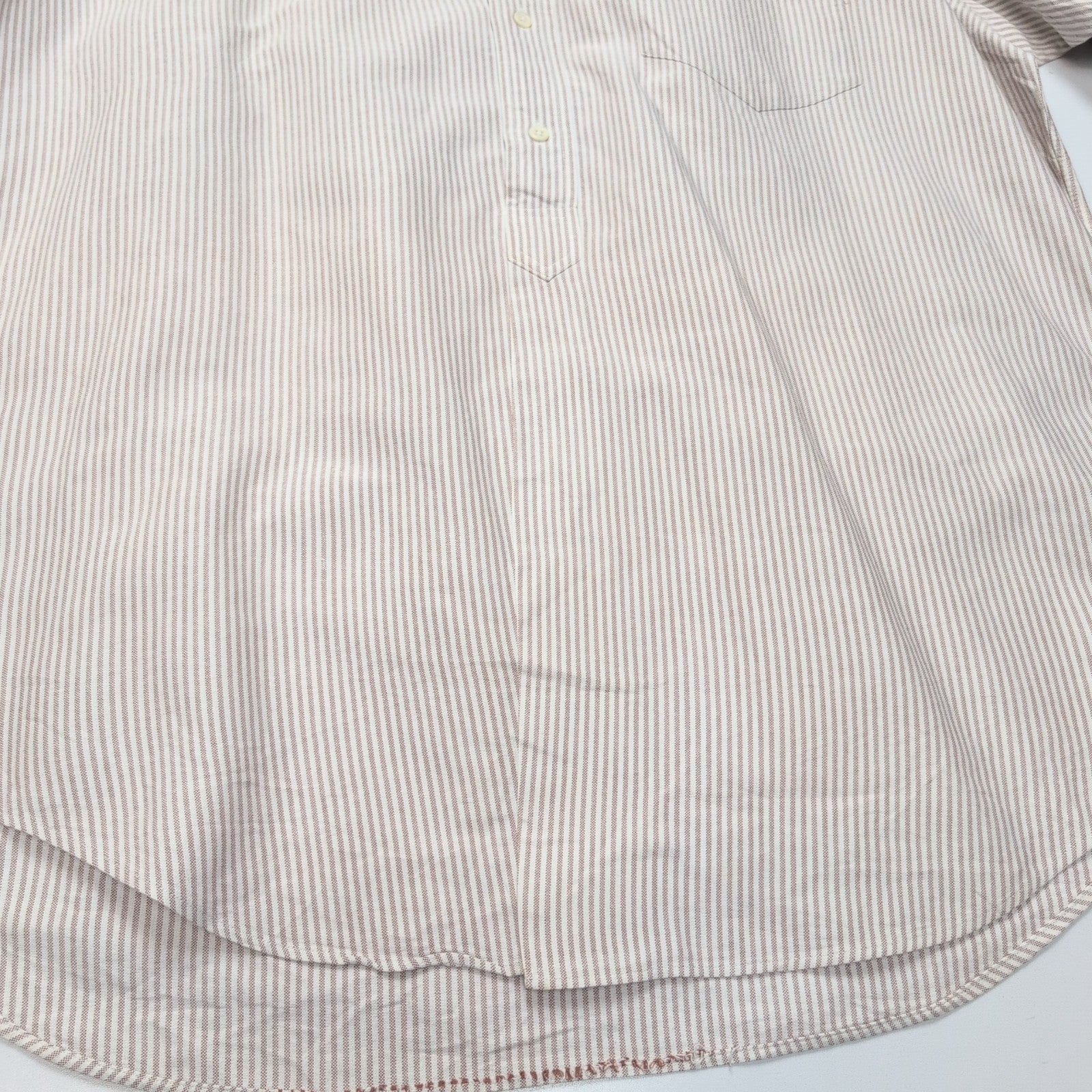 Chemise Ralph Lauren L Oxford Bordeaux clair à Rayures Vintage Manches courtes