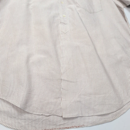 Chemise Ralph Lauren L Oxford Bordeaux clair à Rayures Vintage Manches courtes