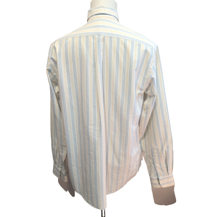 Chemise L.L. Bean Wrinkle Resistant à Rayures Bleu & Beige 1 poche Taille L
