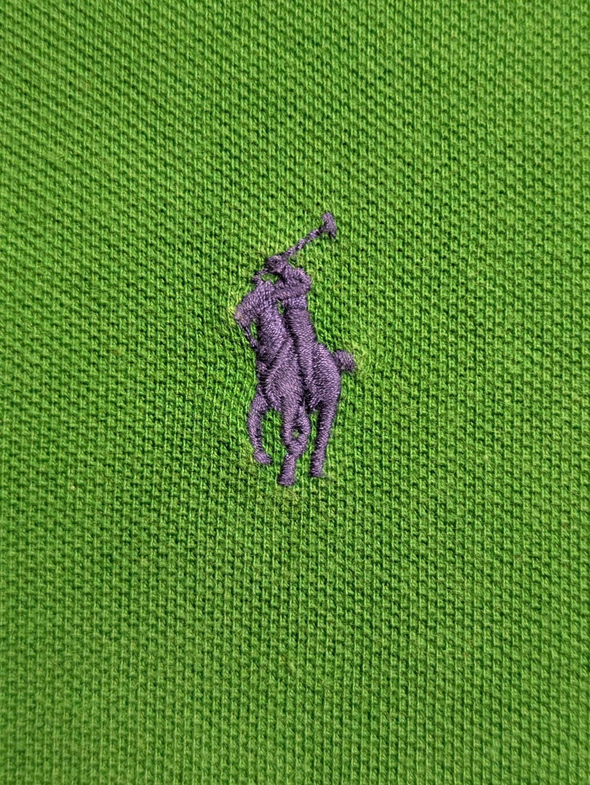 Polo manches courtes Polo Ralph Lauren XL vert foncé logo violet coton