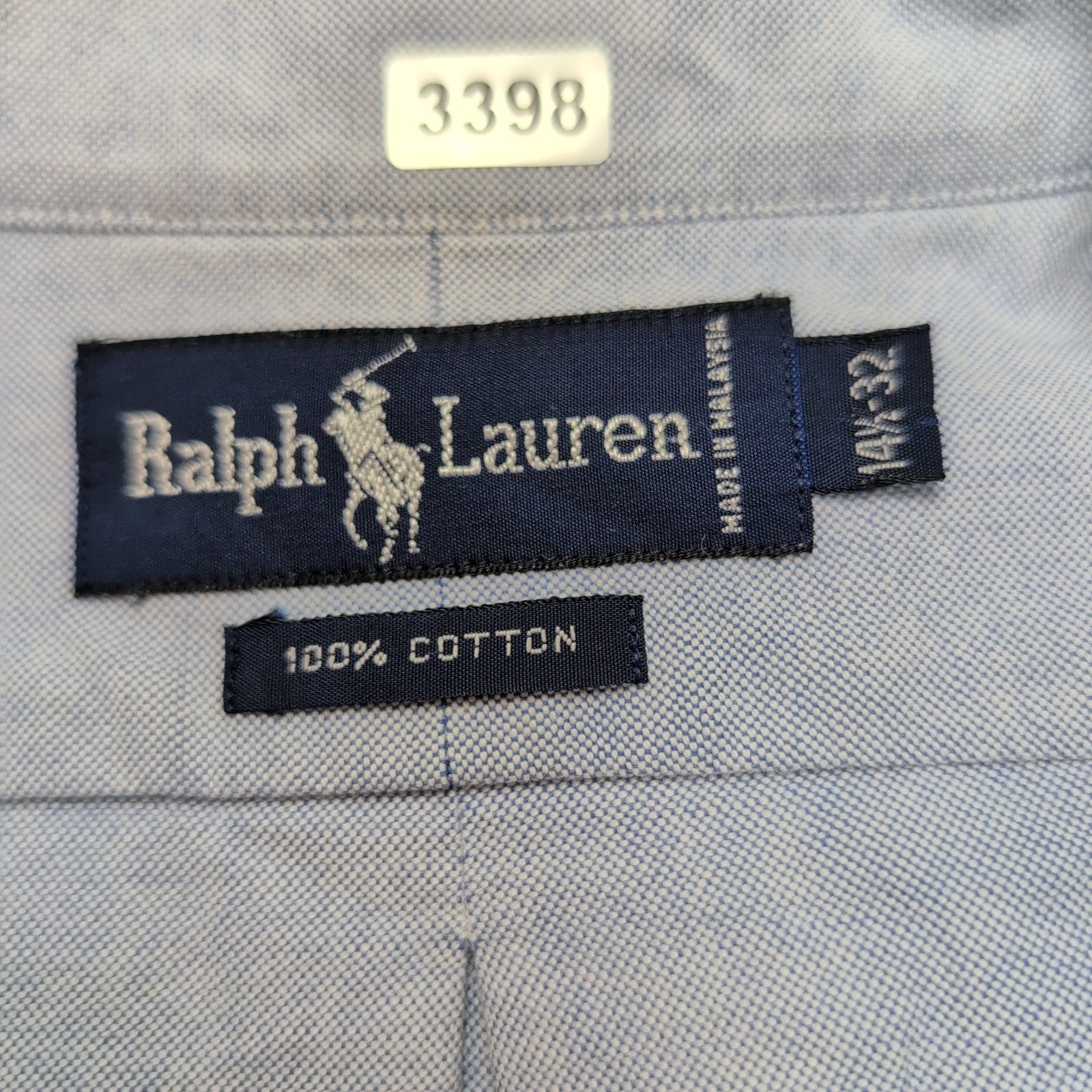 Chemise Ralph Lauren 14.5 S M Oxford Logo Marron Manches longues