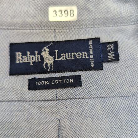 Chemise Ralph Lauren 14.5 S M Oxford Logo Marron Manches longues