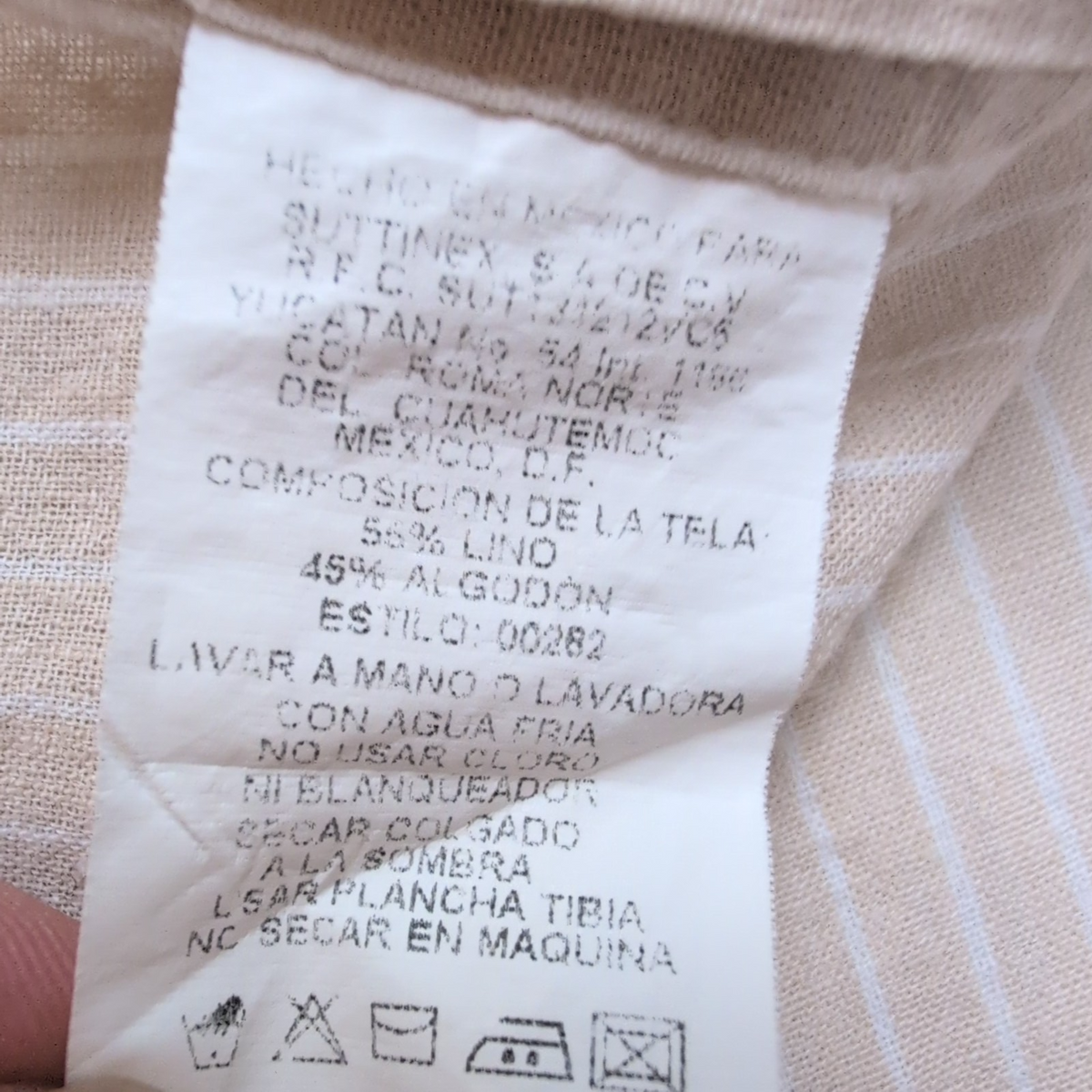 Chemise Antonioni Milan 100% Lin Blanc Cassé Rayures Manches Longues Taille M